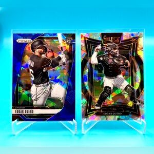 🔥Edgar Quero Lot! Blue Cracked Ice Prizm + Silver Select Cracked Ice Rookie!🤩